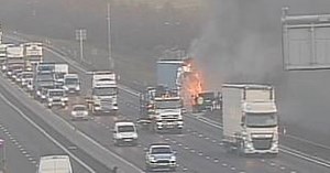 Live updates: Lorry fire shuts M1 lanes causing large queues