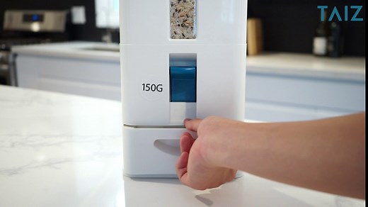 Taiz Rice Dispenser 25 pounds - Rice storage container 25 lbs, Japanese rice container storage 25lbs | Rice Holder, Rice Box, Kitchen Rice Storage Dispenser - Large Grain Dispenser MAX 26 lbs Capacity