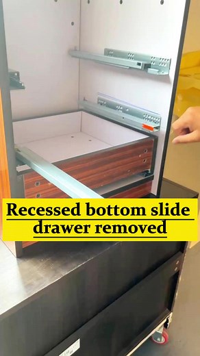 Disassembly of hidden bottom slide drawer.#kitchencabinets #kitchencabinet #kitchen #customkitchencabinets #kitchencabinetfactory #chinakitchenfactory #fyp #foryou #viral | Alead Kitchen & Wardrobe Custom