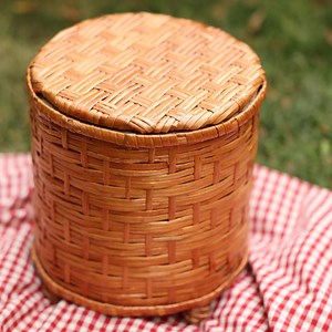 Wicker Ottoman With Storage, Round Wicker Ottoman, Wicker Storage Stool, Wicker Pouf, Natural Wicker Ottoman, Small Ottoman With Lid - Etsy