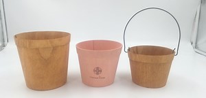 [Hot Item] Recycled Cheap Wooden Powder Flower Pots in Bulk Eco Friendly Biodegradable Planters Pots