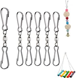 Extra Large Smooth Spinning Dual Clip Swivel Hook for Suncatcher Wind Spinners,windsock Clips,Bird Feeders, Wind Chimes,Flower Pots, Plant, Solar Lights, Flags,Kitchen|6PACK 360 Degree Rotating Hook