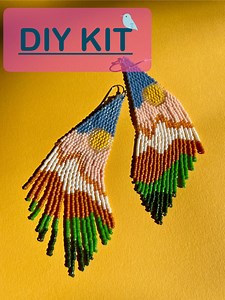 DIY Beaded Fringe Earring Kit: Miyuki Delica Beads, Weaving Pattern - Etsy