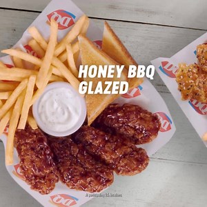 76K views · 71 reactions | You’ll be changing your name to Saucy O’Saucerton when you taste the DQ Sauced and Tossed Chicken Strip Basket in NEW Sweet & Tangy Sesame Glazed or Honey BBQ Glazed. Try it today with a Dr Pepper! #HappyTastesGood | Dairy Queen | Facebook