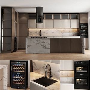 [Hot Item] Hot Sale European Style Ultra Fitted Kitchen Cabinets Island with Stove Custom Kitchen Cabinets