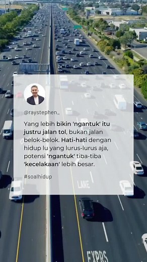 🚘 Bersyukur klo ada 'BELOKAN', bersyukur klo ada 'TIKUNGAN TAJAM'. Klo ga ada yang seperti itu, perjalanan hidup lu gak mempertumbuhkan lu. Bahkan lebih buruk dari itu, tanpa sadar kita yang menjalaninya itu juga cenderung ngalamin tren turun loh. Enjoy the trip guys, dibawa enjoy aja ya klo lagi banyak belokan 😉 #pemimpin #PemimpinProduktif #pemimpinmuda #PemimpinMikirYuk #Produktif #ProduktifMinimalis #TipsProduktif #Leadership #leaderscreateleaders #BuatKemajuan #project138 #tujuan #tujuanh