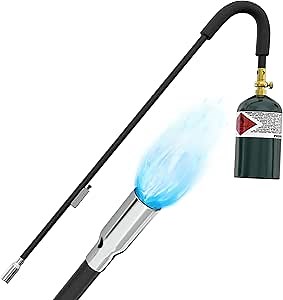 Houseables Weed Torch, Weed Burner Torch for Propane Tank, Propane Flame Thrower, Flamethrower, Blowtorch, for Weeder, Garden, Fire Starter, Outside, Grass, Lawns, Burning, Snow, Cane, Self Igniting
