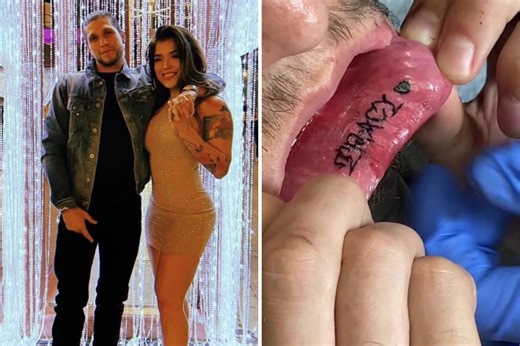 Brian Ortega gets name of girlfriend Tracy tattooed on LIP for Valentine's Day