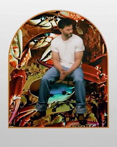 Global Brand Ambassador Jamie Dornan featured in one of twelve video collages by artist Richard Hawkins, created for the LOEWE Fall Winter 2024 men's runway show space. Using 1960s LOEWE window designs by José Pérez de Rozas—the mastermind of LOEWE’s iconic window displays for over 30 years—as a starting point, Hawkins created the series layering new footage and imagery of LOEWE brand ambassadors, friends of the house, and internet models with elements drawn from his typically promiscuous variet