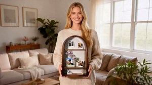 Lighted Shadow Box Frame 10x16 Deep 4 Inch Display Case with LED Light, Removable Shelves, Linen Back & Acrylic Door, Memory Box for Medals, Photos, Wedding Bouquet, Keepsakes & Pet Memorials Walnut