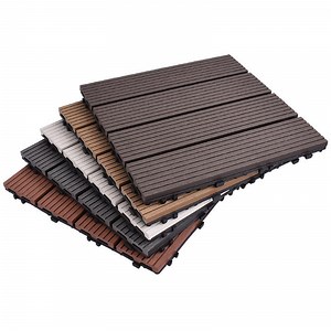 [Hot Item] Cheap Price Chocolate and Reddish Brown Hollow Decking 300 X 300 Wood Fiber HDPE Engineered Flooring WPC DIY Interlock Deck Tile
