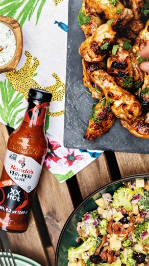 POV: you're invited to a barbecue this long weekend and want to bring some spice ❤️‍🔥. Get the best Labor Day Weekend recipes— from hot honey wings to grilled peaches and burrata—here: https://www.nandosperiperi.com/recipes/ | Nando's PERi-PERi