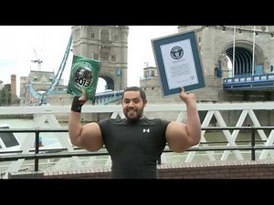 Moustafa Ismail boasts the largest biceps in the world
