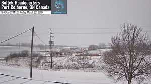 Take a look! This timelapse from the Cycloneport unit at Boltek Headquarters in Ontario shows snow quickly accumulating this morning into early this afternoon. #ONStorm | RadarOmega