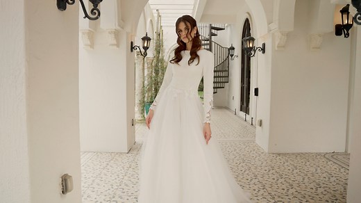 The Greata Dress by Mori Lee💗 Lovely ball gown has a sleek crepe bodice with 3D floral appliqué accenting the long sleeves and beaded waistline on an airy tulle skirt. 📞021-4279303 📧info@themoderne.ie | The Moderne Bridal