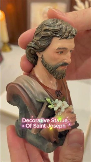 ✨ Saint Joseph with White Lily Handmade Catholic Statue