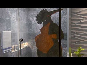 Fat Furry Belly Glass Pressing in Shower