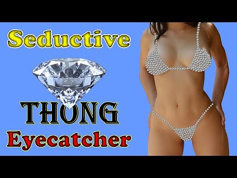 Micro Bikini Hot String Tanga Sexy Mini Slip Strass Swarovski Thong Rhinestone Top Lingerie Dessous