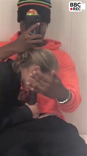 Blonde snowbunny slut drops to her knees for her black friends' thick BBC... sloppy deepthroat worship while he films, eager white whore sucking big black cock like a pro, BNWO dorm blowjob addiction