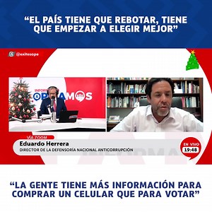 🔴🔵#InformamosYOpinamos 🗯🗯 | En diálogo con Exitosa, el director de la Defensoría Nacional Anticorrupción, Eduardo Herrera, lamentó la crisis moral y política desmantelada por la presunta red de prostitución dentro del Congreso. En ese sentido, instó a la ciudadanía a votar mejor en las próximas elecciones. 📻 95.5 FM 📡 6.1 señal digital abierta 📺 Movistar: 34 SD - 734 HD 🌐 http://exitosanoticias.pe | Exitosa Noticias
