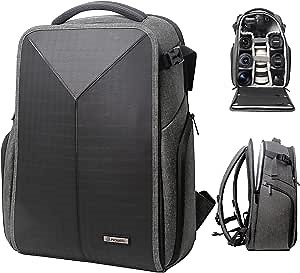 Camera Backpack - Hardshell DSLR Photography Camera Bag with Tripod Holder&Laptop Compartment for Outdoor Photography Hiking Travel