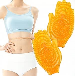 2PCS Glove Massager Hand Held Massager Hand Massage Palm Shaped for Muscle Back Neck Foot Shoulder Leg Pain Relief Massage Tool Orange Set