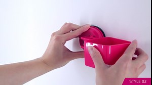 FECA No Drilling Push and Lock Vacuum Suction Cup Utility Tool Mop & Broom Holder in White