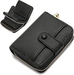 Credit Card Holder Wallet for women with Card Case Organizer Design (Black)