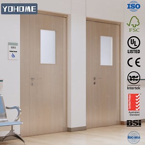 [Hot Item] UL/CE/as School Hospital Condo Hotel Commercial Building Project Commercial Fire Rated Door Wooden Fire Door with Fixed Panel