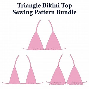 Triangle Bikini Top Pattern Bundle | 3 Styles: Tiny, Standard & Ruffle | PDF Swimwear Sewing Pattern | Beginner Friendly - Etsy