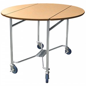 Lakeside 412HRM Mobile Round Top Room Service Table with Hard Rock Maple Finish - 40" x 40" x 30"