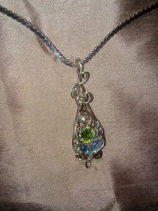 Sterling Silver Filigree Wire Wrap Pendant- Long Teardrop Pendant. - Etsy