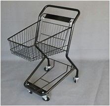 [Hot Item] Supermarket Cart Powder Basket Trolley with Black Wheels