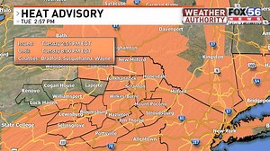 HEAT ADVISORY The National Weather Service has issued a HEAT ADVISORY for Luzerne, Broome, Lackawanna, Chemung, Sullivan, Tioga, Pike, Wyoming county(ies) until Jul 09 8:00PM EDT. A heat advisory means that people can be affected by heat if precautions are not taken. Hot temperatures & high humidity may lead to heat index values between 100 - 104F. Be sure to drink plenty of water to stay hydrated and take breaks in the shade often. Also, don't forget to LOOK BEFORE YOU LOCK the car and walk you