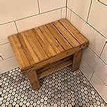 Utoplike Step Stool, Bamboo Small Stool, Bedside Stepstools for High Beds, Foot Rest Stool with Storage Shelf for Bedroom, Shower, Non-Slip Light Weight