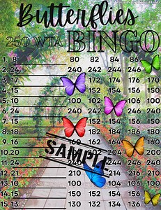 Butterflies 250 Wta Bingo Board - Etsy Canada
