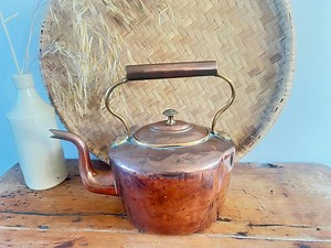 Antique Copper Kettle Time-worn Patina | Rustic Primitive Stovetop Teapot | Vintage 19th Century Farmhouse Decor | Hand-hammered Hearthware - Etsy UK