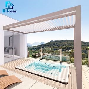 [Hot Item] Remote Control Pergola Outdoor Gazebo Garden Bioclimatic Aluminium Pergola with Sun Screen Sunshade Pavilion