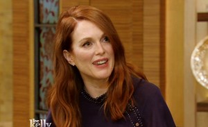 Haha! We never pictured Julianne Moore singing THIS song in between taping movie scenes. | Live with Kelly and Mark