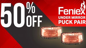 Don't miss your chance to grab a pair of Feniex Under Mirror Pucks for HALF PRICE! Available in single, dual, and tri color, the Puck is one of the most innovative ways to get the essential broadside visibility you need while responding to the scene. Shop now: https://www.ultrabrightlightz.com/feniex-puck-under-mirror-light-pair-special/ | Ultra Bright Lightz