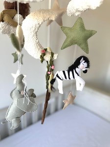 Sage Safari Baby Mobile, Cot Mobile, Nursery Mobile, Baby Shower Gift, Crib Mobile, Zebra, Lion, Monkey, Giraffe, Elephant, Moon, Clouds - Etsy UK