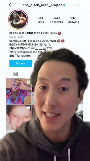 Extreme Body Modification? The Black Alien Project #shorts #bodymodification