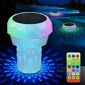 Solar Pool Chlorine Floater,Remote Control Floating Chlorine Dispenser for Pool,Adjustable Chlorine Tablet Floater for 1" & 3",Holder for Indoor & Outdoor Swimming Pool Hot Tub and Spa (2pcs)