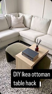 Ikea table hack. My sister wanted an affordable ottoman table and this was my DIY solution. Total cost €70 #doingupmyhome #ikeahack #ottomantable #diyhacks #homehacks | Doingupmyhome
