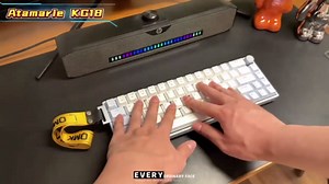 KG18 65% Compact Mechanical Keyboard - QMK/VIA Programmable, Hot-Swappable, Gasket Mount, Volume Knob, 32-bit ARM4 Chip, RGB Backlit (68 Keys, USB-C, Aluminum Frame) (Baby Blue)