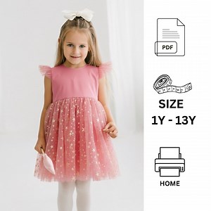 Toddler & Girls Sleeveless Tulle Dress Sewing Pattern PDF, Fairy Princess Dress With Tulle Ruffles, Birthday Party Outfit, Beginner Tutorial - Etsy