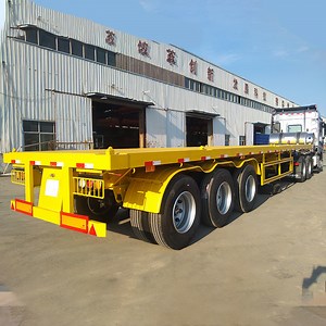 [Hot Item] Heavy Used 3 Axle 40FT Flat Bed Container Flatbed Semi Trailer for Sale