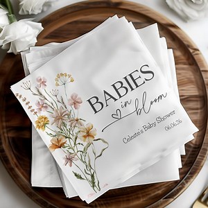 Twin Baby Shower Napkins Wildflower Theme - Etsy