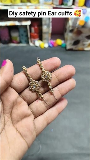 Diy sefety pin Ear cuffs 🥰#diy #craft #youtubeshorts #crafternikita