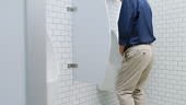 Male genitourinary system diseases concept - rear view asian elderly...